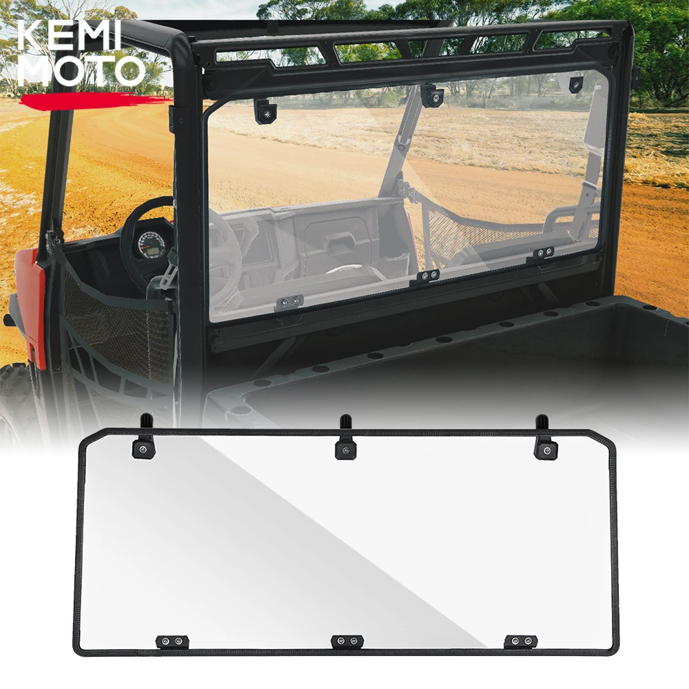 

KEMIMOTO UTV Hard PC Window Windshield Compatible with Polaris Ranger Midsize 500 570 Crew ETX RGR-22 EV 2015-2023 Rear Window