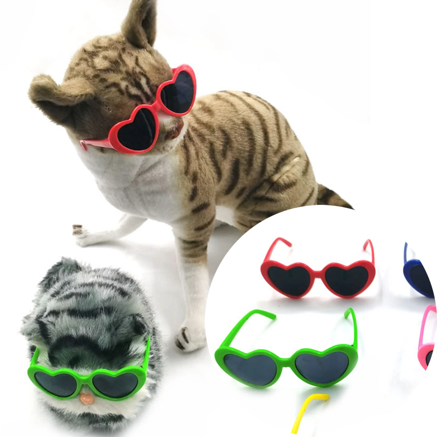

Heart Shape Pet Dog Cat Sunglasses Ins Style Pet Glasses Puppy Kitty Headwear Eye Wear Personality Lovely Pet Accessories