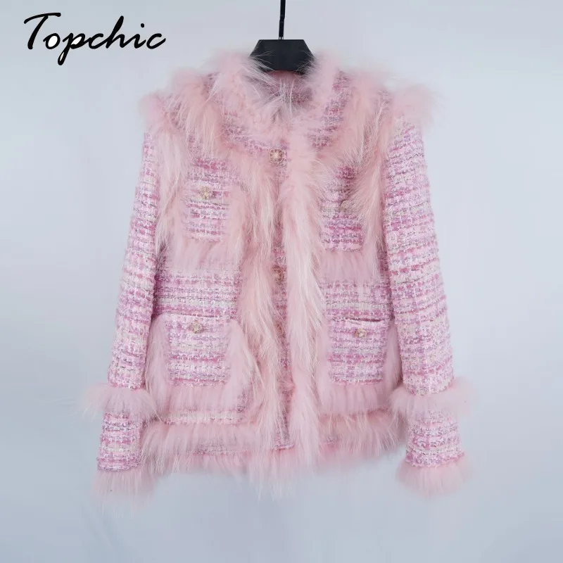 

White Duck Down Winter Jackets for Women 2023 Luxury Raccoon Fur Patchwork Wool & Blends Coats Korean Fashion Abrigo Mujer