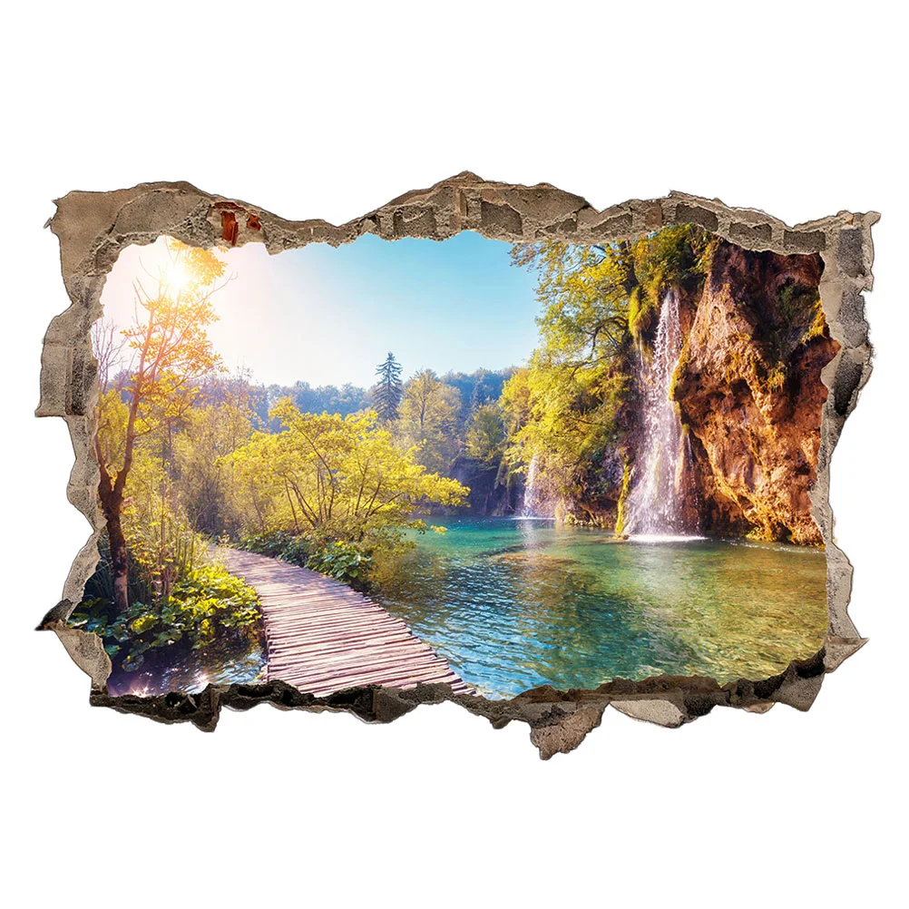 

1Pc Wall Decor Fashion Stereoscopic Removable Wallpaper Wall Sticker Landscape Wall Paster for Home