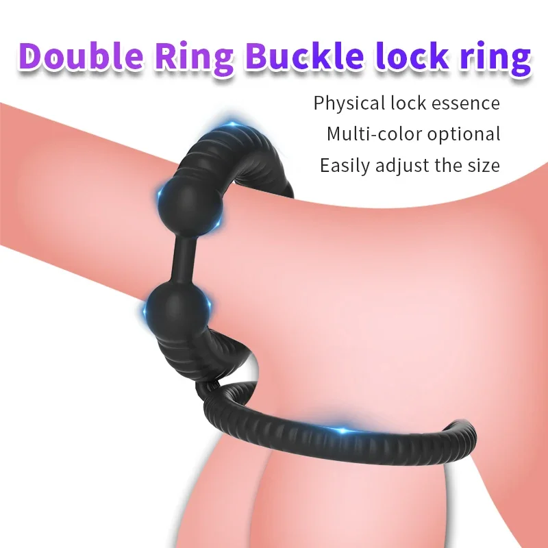 Силиконовое прочное двойное кольцо на пенисе для взрослых мужчин кольца