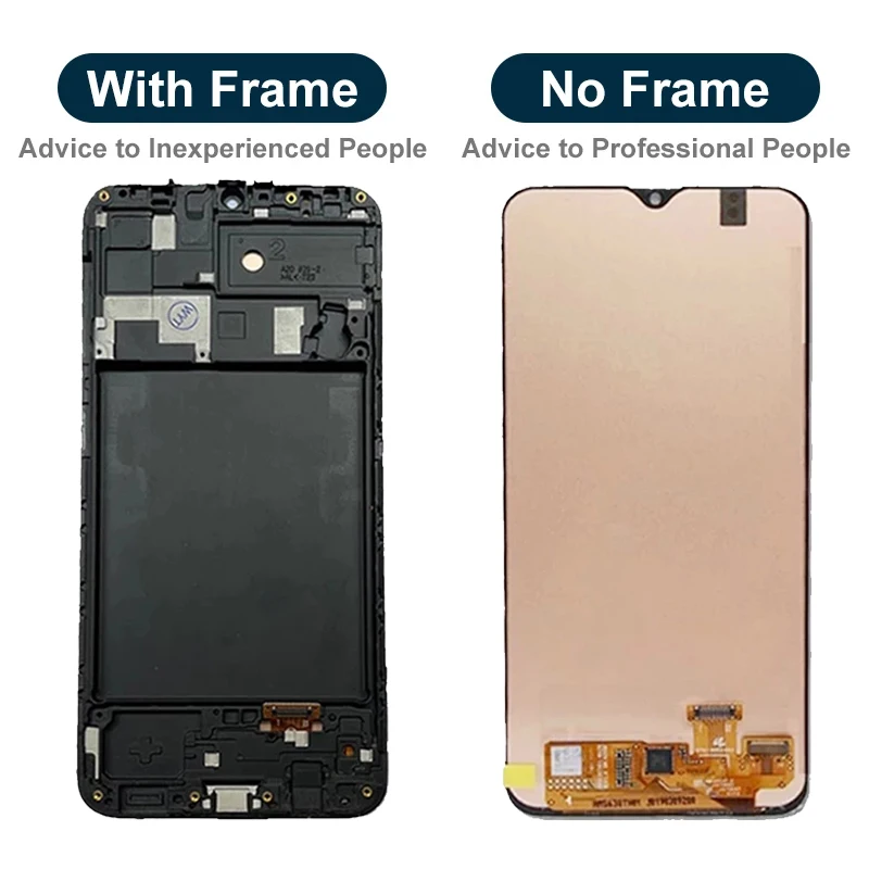 Фото Super AMOLED для Samsung Galaxy A20 A205/DS A205F A205FD A205A ЖК-дисплей с сенсорным дигитайзером в сборе + рамка №3
