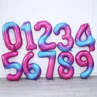 40inch gradual starry sky big foil birthday balloons air number 0 9 balloon happy birthday wedding party decorations shower gift