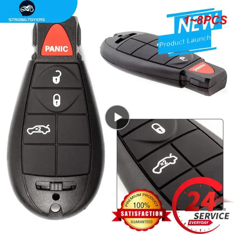 

1~8PCS For Jeep Grand Cherokee Chrysler 300 Town Country Dodge Challenger Charger Journey Smart Remote Car Key Case Fob Shell