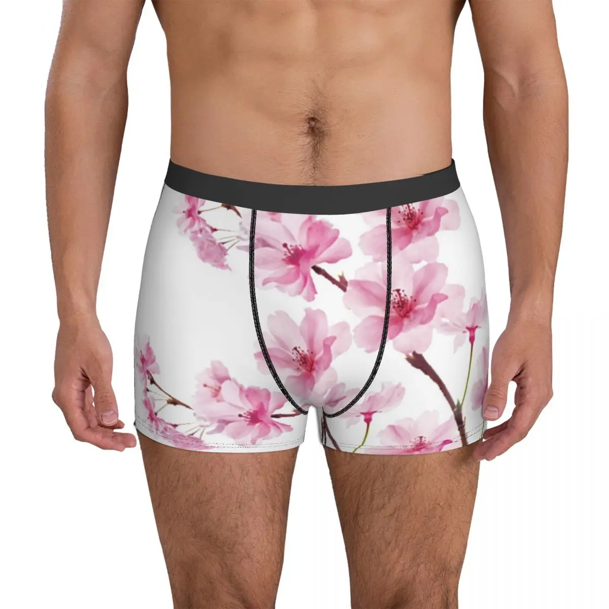 Sakura Underwear Sakura Cherry Blossom Men Shorts Briefs Comfortable Boxer Shorts Trenky Printed Large Size Panties
