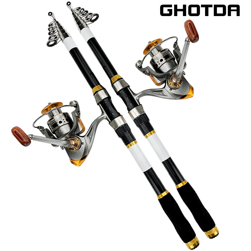 

Fishing Rod Kit with 2.1-3.6M Telescopic Sea Pole and Spinning Reel Set Travel Fishing Gear Accessories