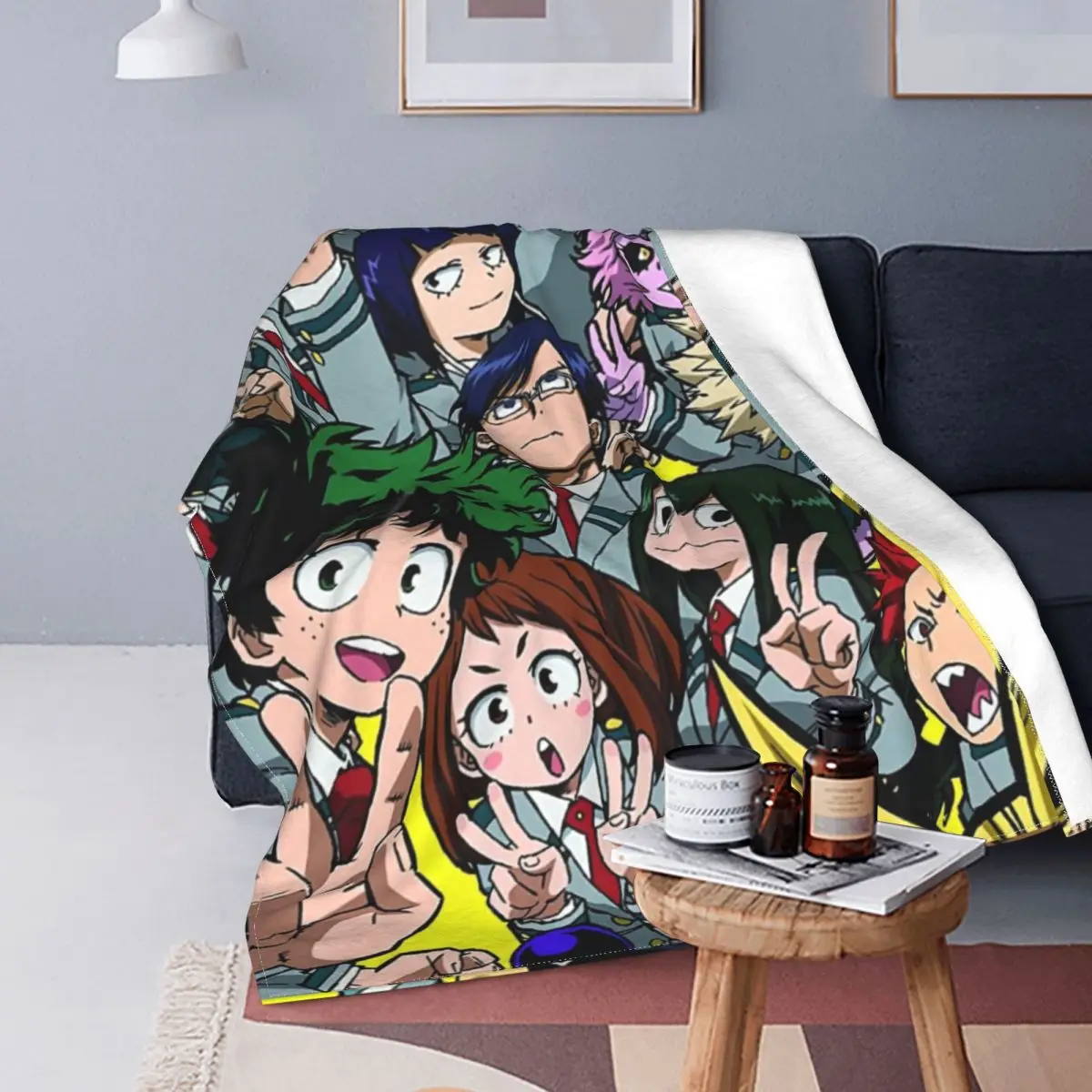 

3D Boku No My Hero Academia Blanket Katsuki Midoriya Anime Todoroki Manga Flannel Awesome Warm Autumn and Winter Blanket