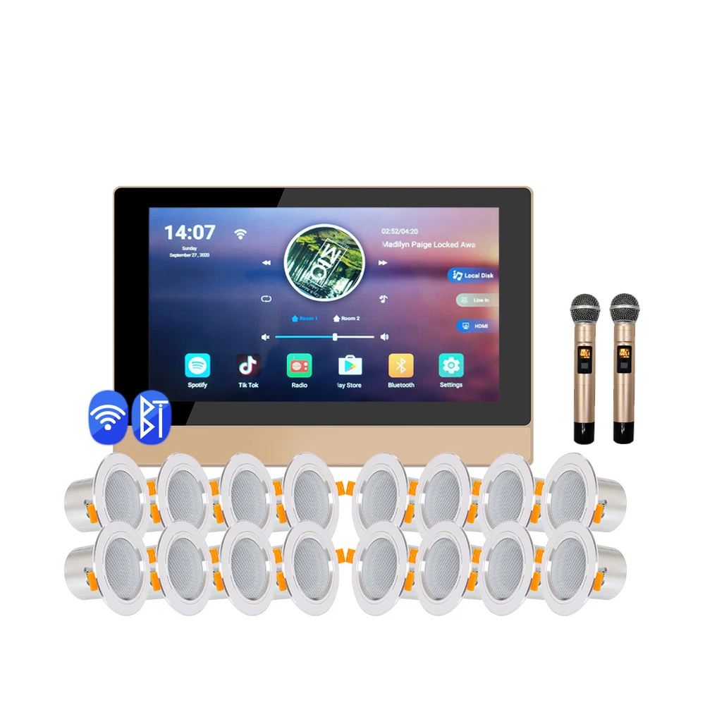 7-дюймовый сенсорный экран Blue-tooth домашняя музыкальная система караоке настенный