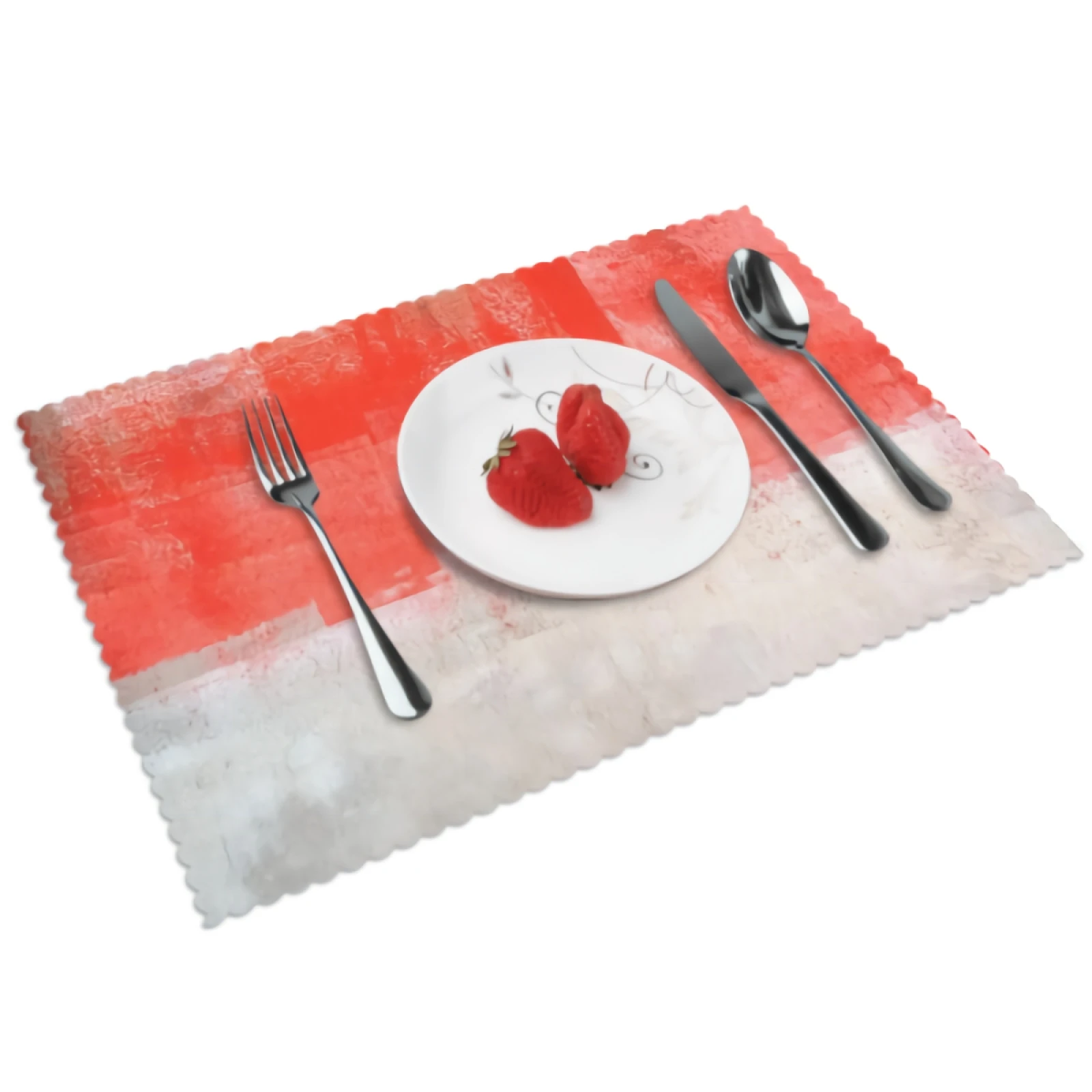 

Red And Grey Art Placemats for Dining Table 12 x 18 inches Heat Resistant Table Placemats Set of 4 for Kitchen Dining Table
