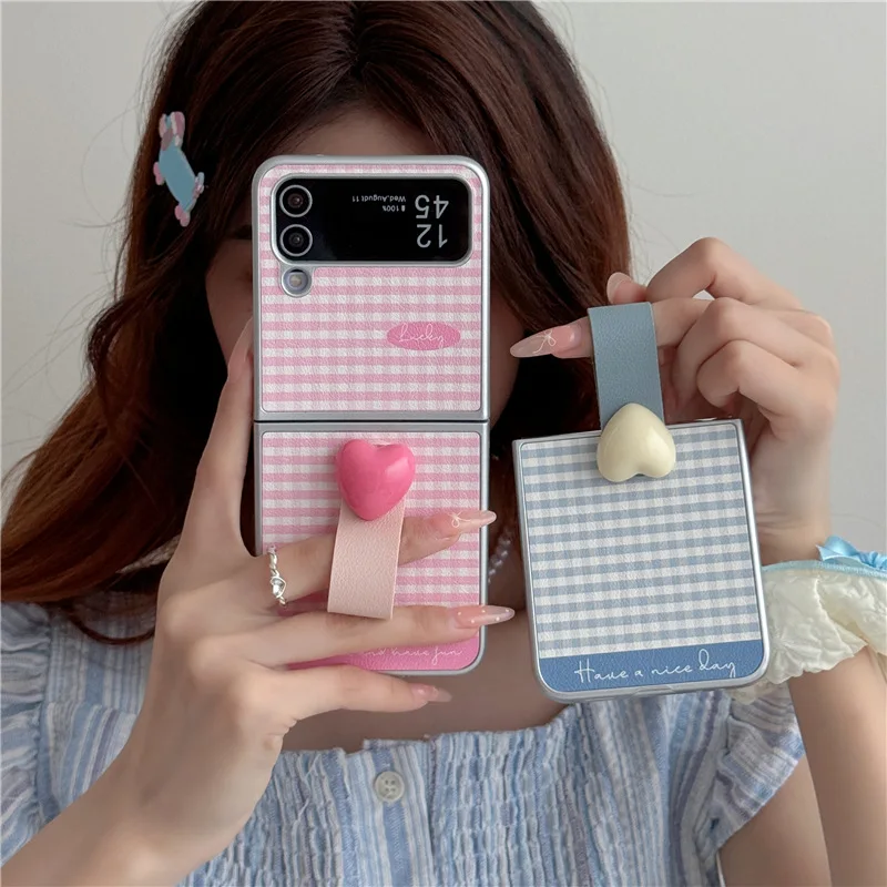 Гальванизированный серебристый кожаный чехол для телефона Samsung Galaxy Zflip 5 6 с