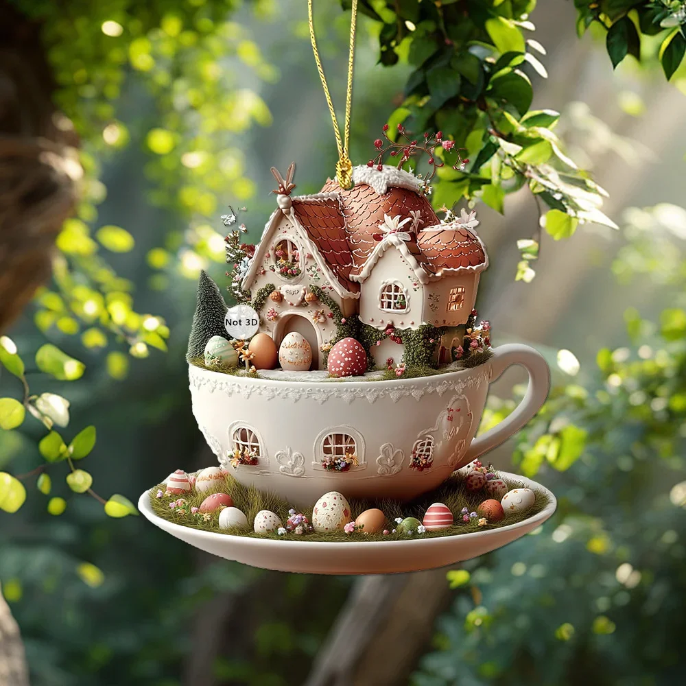 Пасхальный кролик, кофейная чашка, подвеска из акрила пасхальный ник