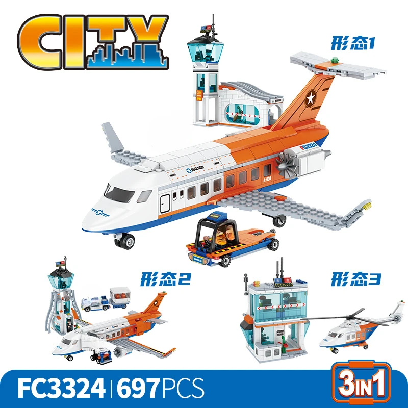 697 шт. серия Forange City самолет пассажирский терминал в аэропорту детские игрушки для