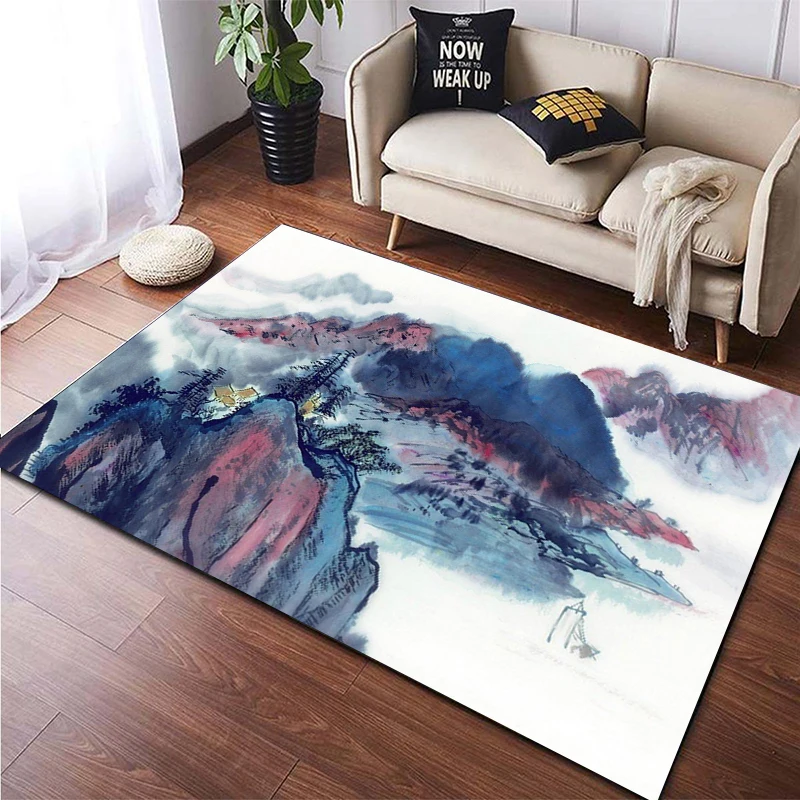 Chinese Painting Printed Carpet for Living Room Large Area Rug Soft Mat E-sports Chair Carpets Alfombra Gifts Dropshopping
