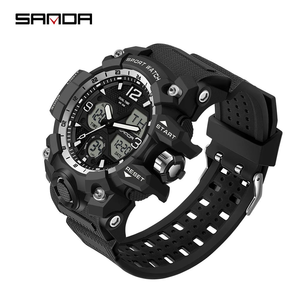 

SANDA Sports Mens Watches Military Quartz Watch Man Waterproof Wristwatch for Men Top Brand Clock Shock relogios masculinos 2023
