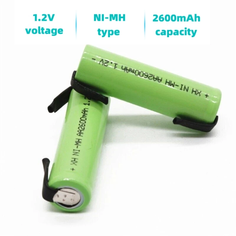 

1.2V AA Rechargeable Battery 2600mah NI-MH, with Welding, Suitable for Philips Electric Shaver, and Other Electrical Batteries