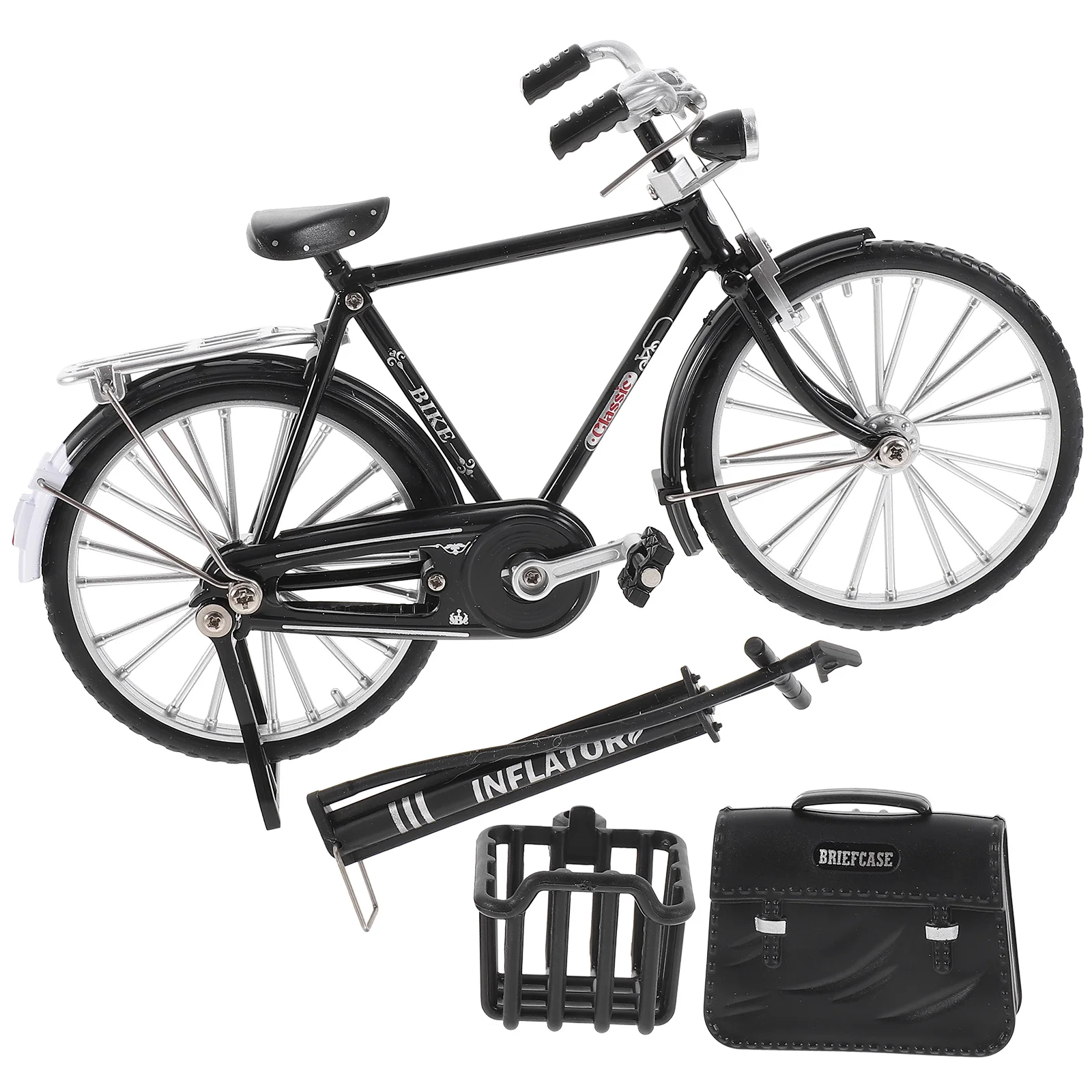 

Bike Model Decoration Miniature Figurine Old Fashioned 1/10 Scale Ornament Alloy Metal Kits