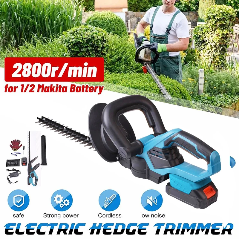 Cordless Hedge Trimmer Dual Action Pruning Saw Cutter Rotating Handle Garden Tool For Makita 18v Battery