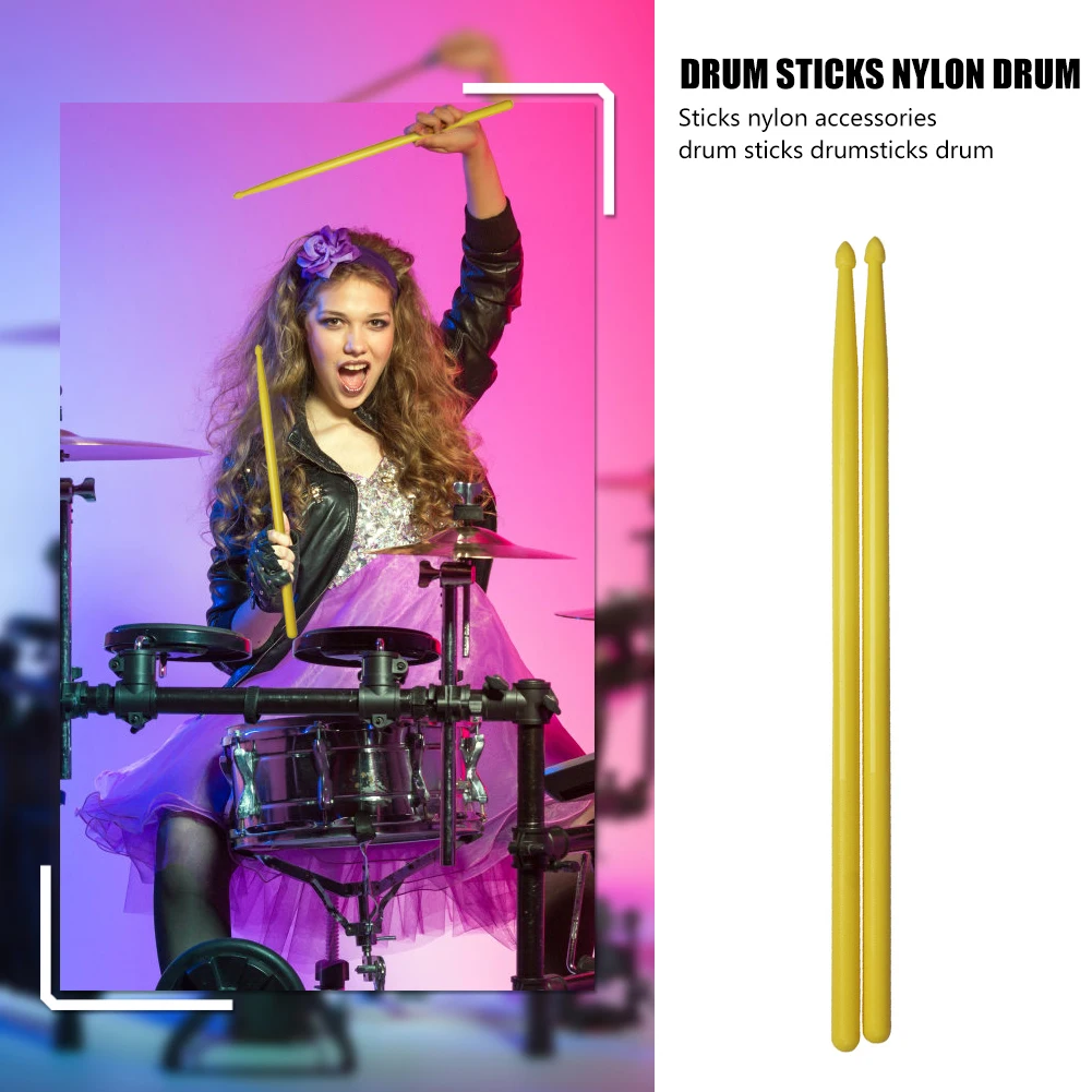

1 пара ударных барабанных палочек Набор портативных нейлоновых музыкальных инструментов барабанные палочки прочные нескользящие ручки профессиональные аксессуары