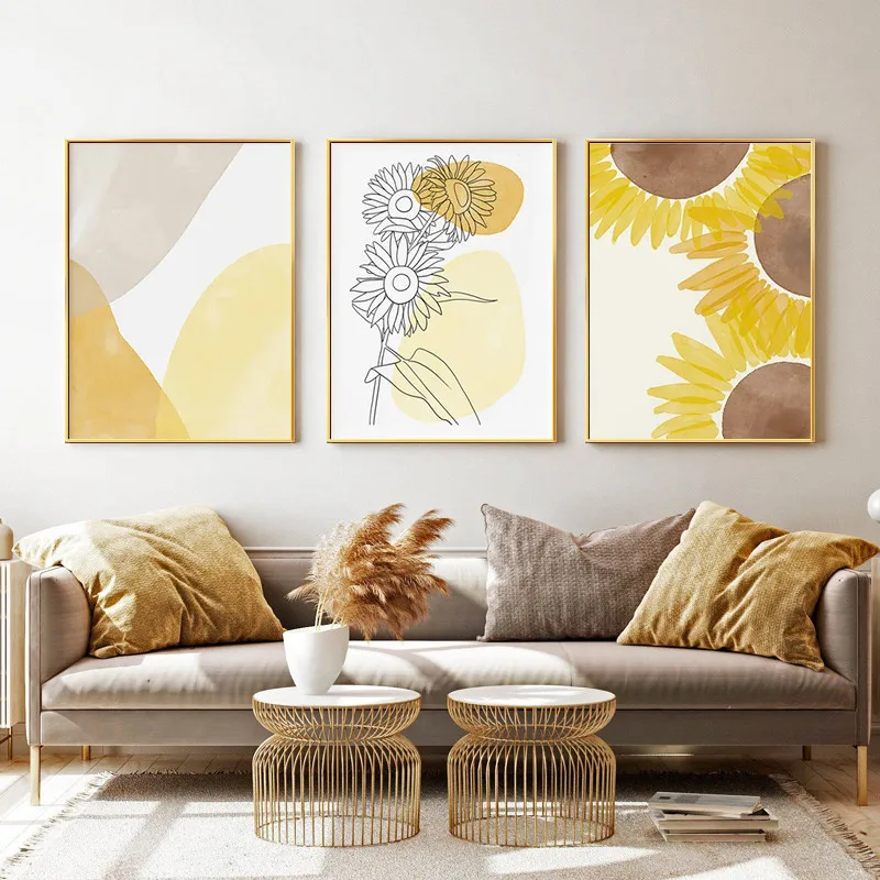 

Sunflower Canvas Painting Botanical Print Floral Poster Flower Wall Art for Living Room Decoration Home Decor Picture