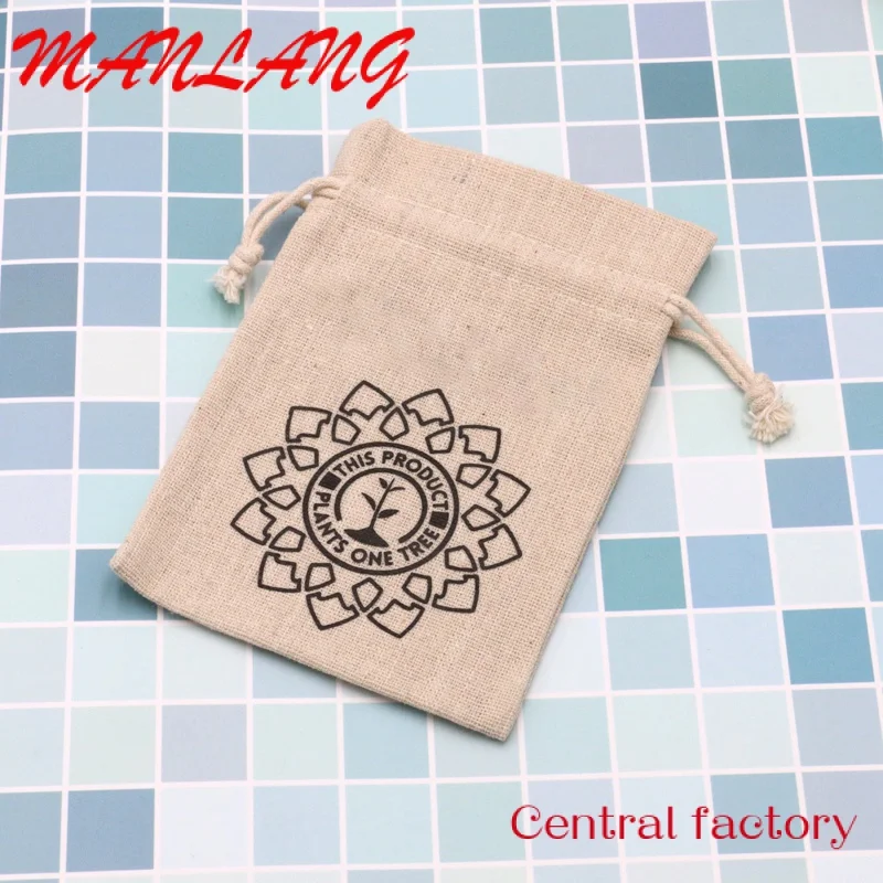 Джутовая Подарочная сумка на шнурке с логотипом заказ