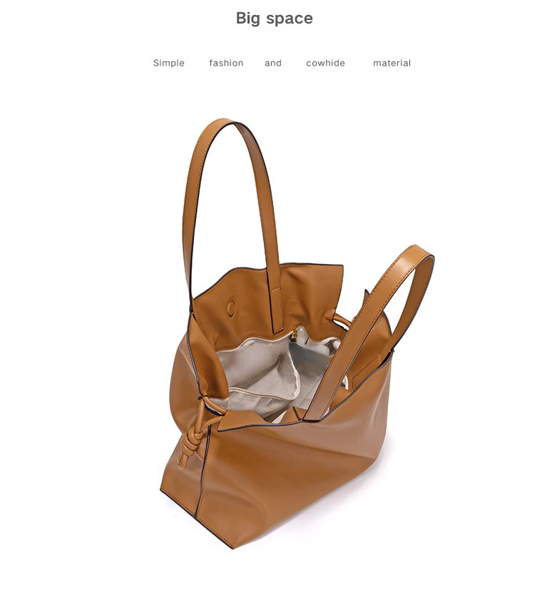 Женская сумка-тоут из натуральной телячьей кожи однотонный Роскошный