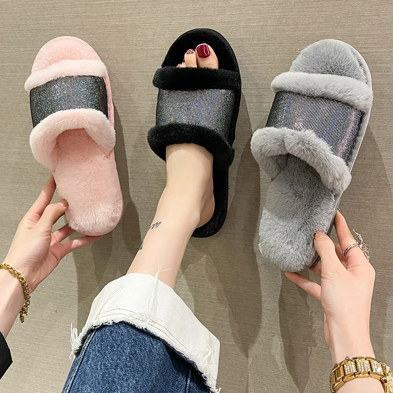 

Шлепанцы мягкие льняные для мужчин и женщин, симпатичные теплые домашние тапочки, сланцы для дома, с мехом, плоская подошва, для Дуду, весна-л...