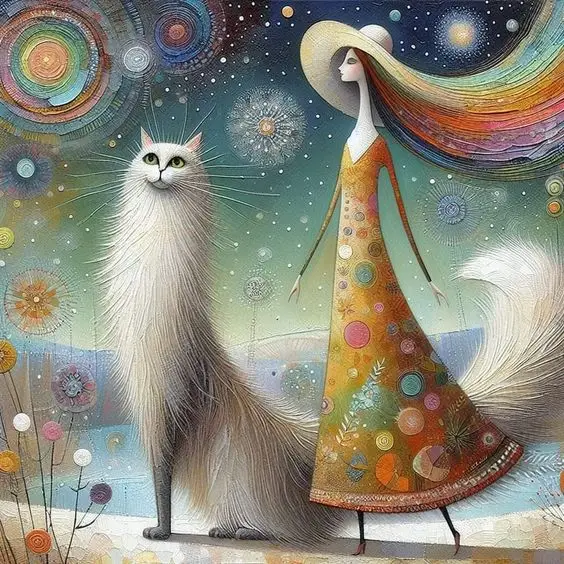 

Плакат "Женщина и кошка"