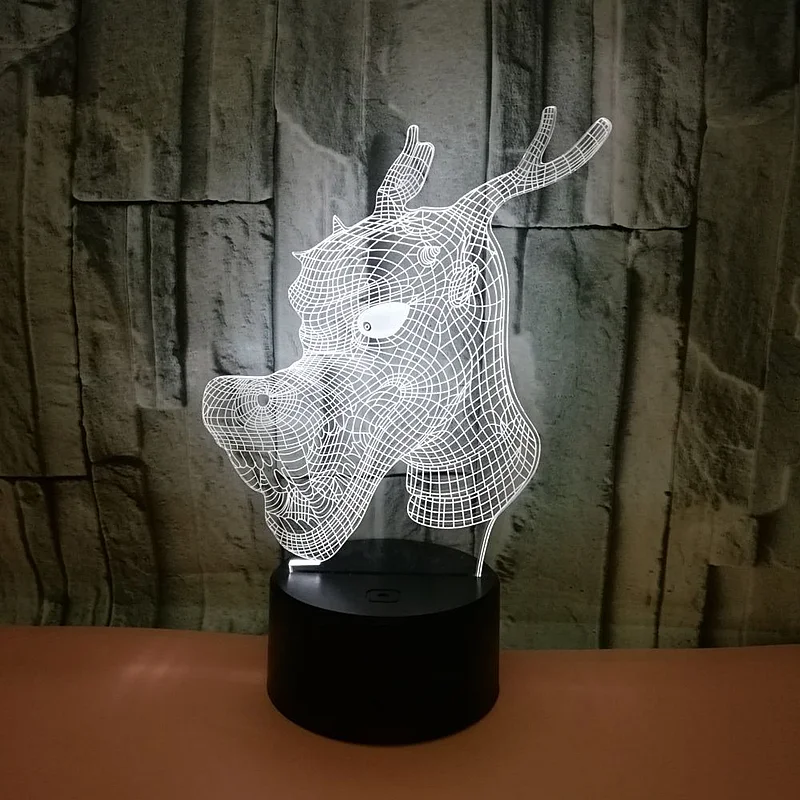 

3D China Loong Acrylic Lamp Home Furnishing Decoration Bedroom Decoration China Loong LED Light Color Transformation