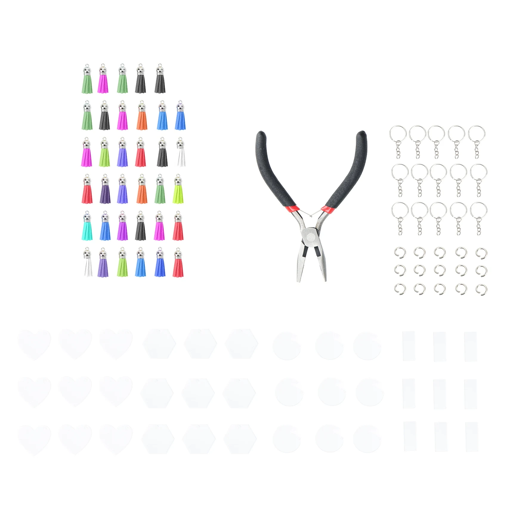 

Acrylic Keychain Blanks, 144 PCS Clear Keychains Blanks For Vinyl With 1 Pliers For DIY Keychain Vinyl Crafting