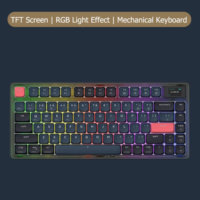 

Низкоосевая механическая клавиатура AK832pro OTM, трехрежимное соединение, RGB, цветной экран, Ультратонкий корпус, прокладка