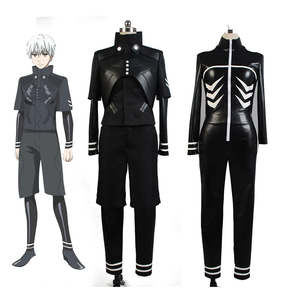 

Anime Tokyo Ghoul Ken Kaneki Cosplay Costume Adult Men Boys Black Jumpsuit Battle Uniform Halloween Carnival Costumes