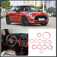for bmw mini f55f56f57 dashboard decorative ring sticker abs sports red 11 piece set car interior refit accessories