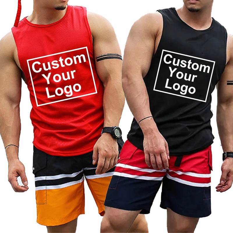 Мужской жилет для фитнеса без рукавов с индивидуальным логотипом летний ледяной