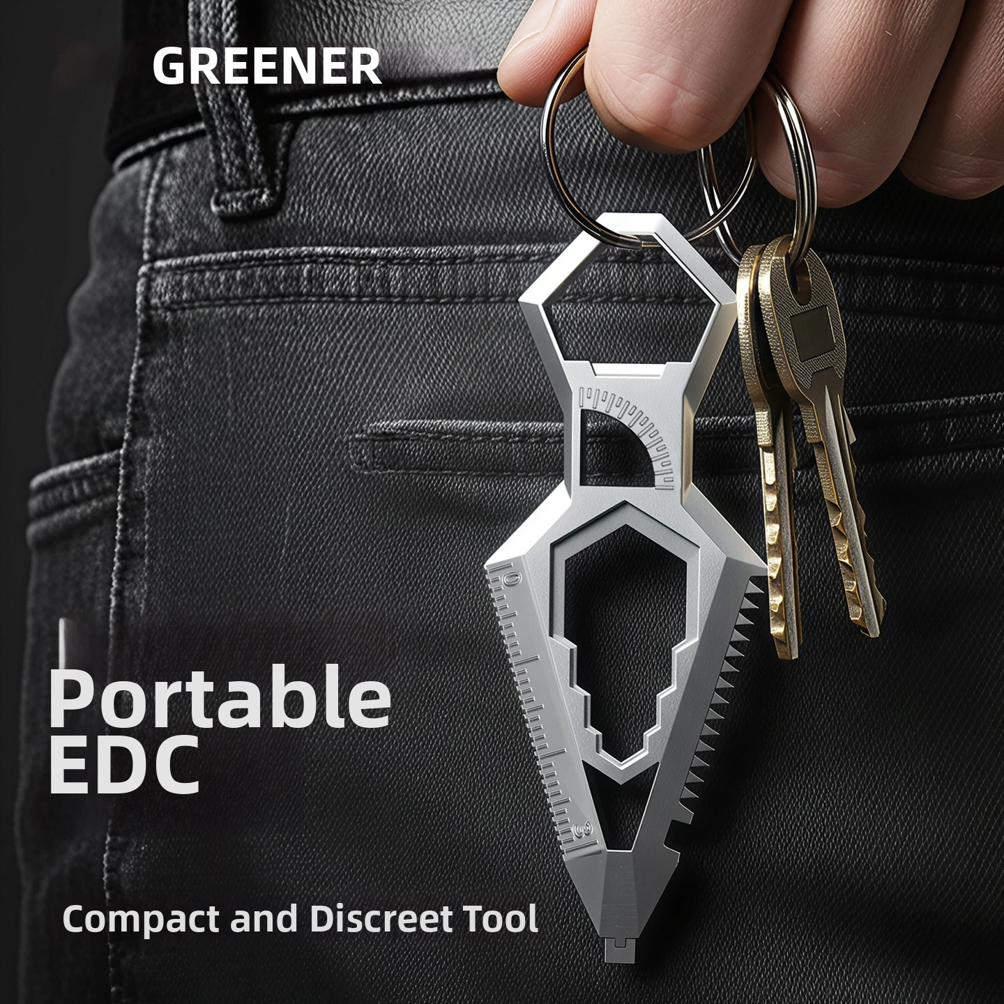 Фото Многофункциональный брелок-мультитул GREENER EDC: портативный инструмент для открывания коробок, отвертка, карманный инструмент для повседневного использования на улице №4