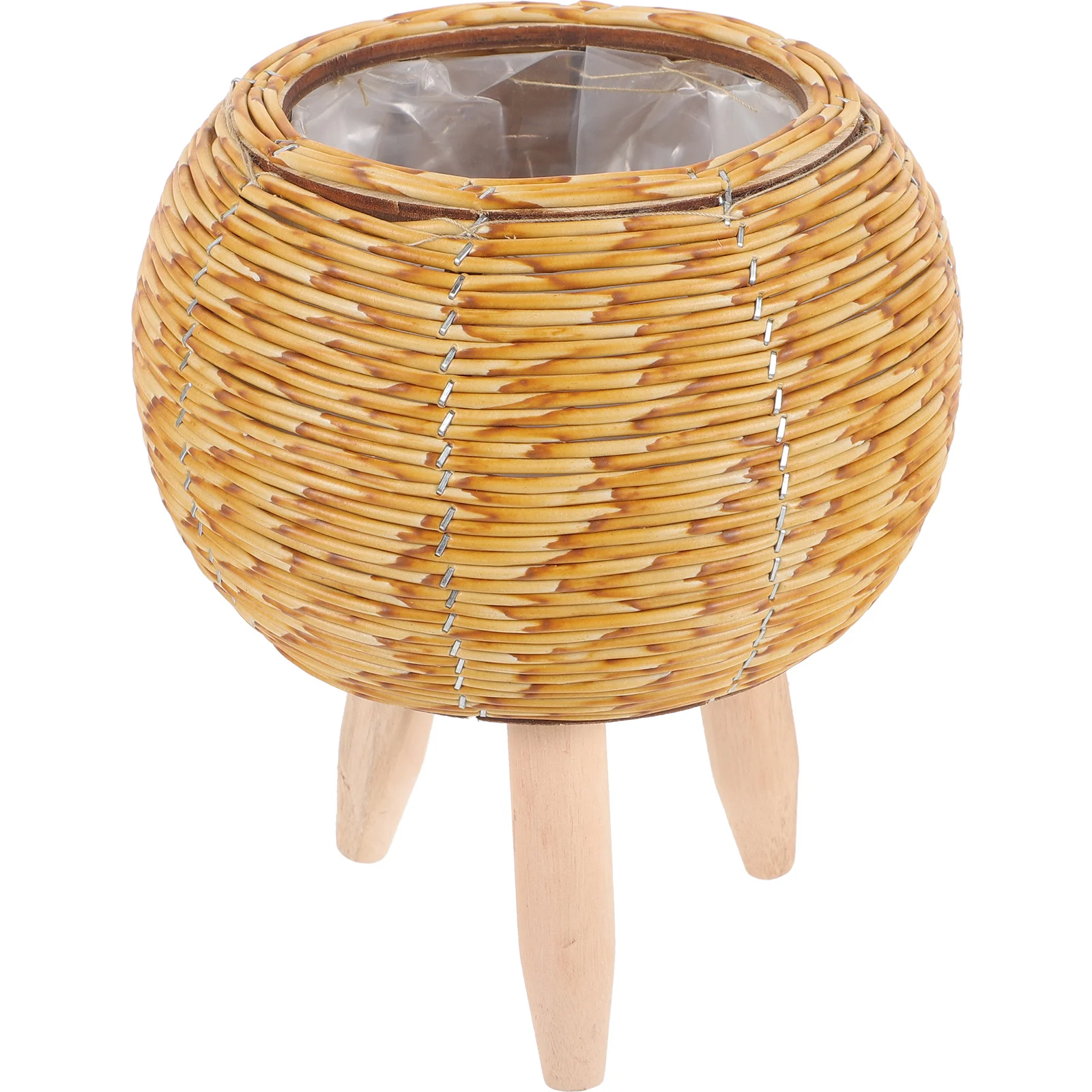 

Wooden Stand Weaving Flowerpot Square Planters Home Decor Simple Pots Supplies Indoor Standing flowerbed