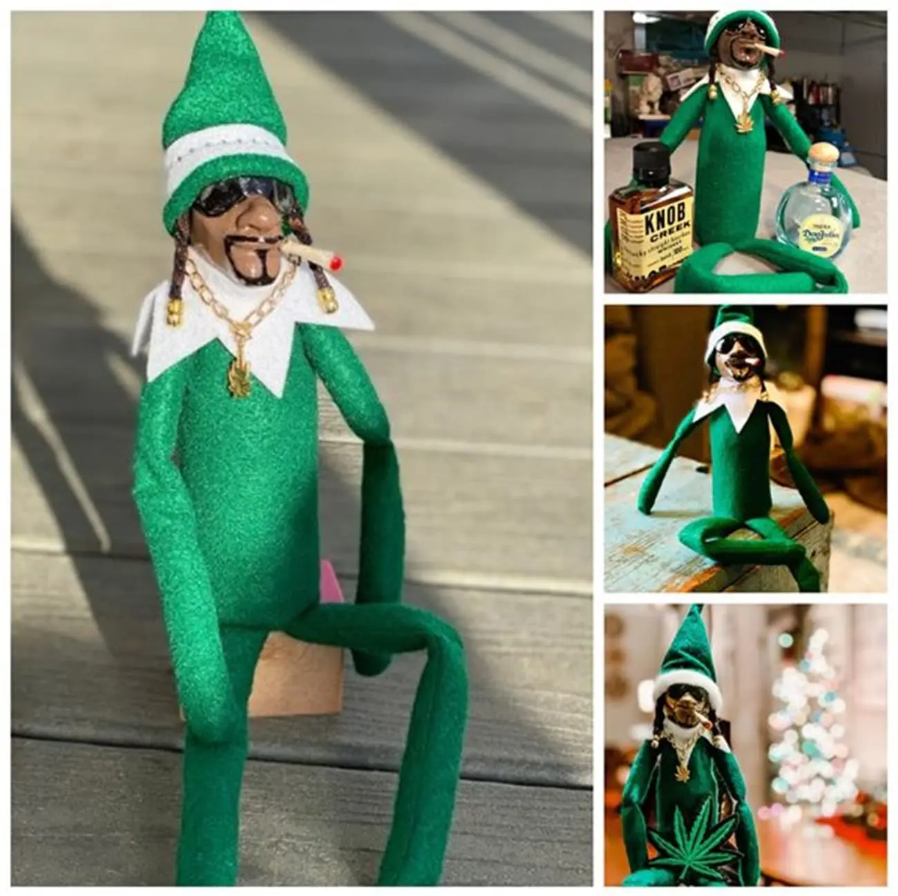 

Detective Bent Over Elf Doll Christmas Elf Doll Spy on A Bent Christmas Elf Doll Home Decoration New Year Christmas Gift Toy