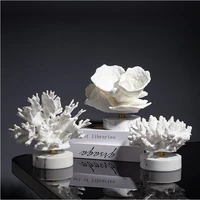 modern home decor accessories white coral sculpture resin crafts living room bedroom art ornament creative desktop decoration