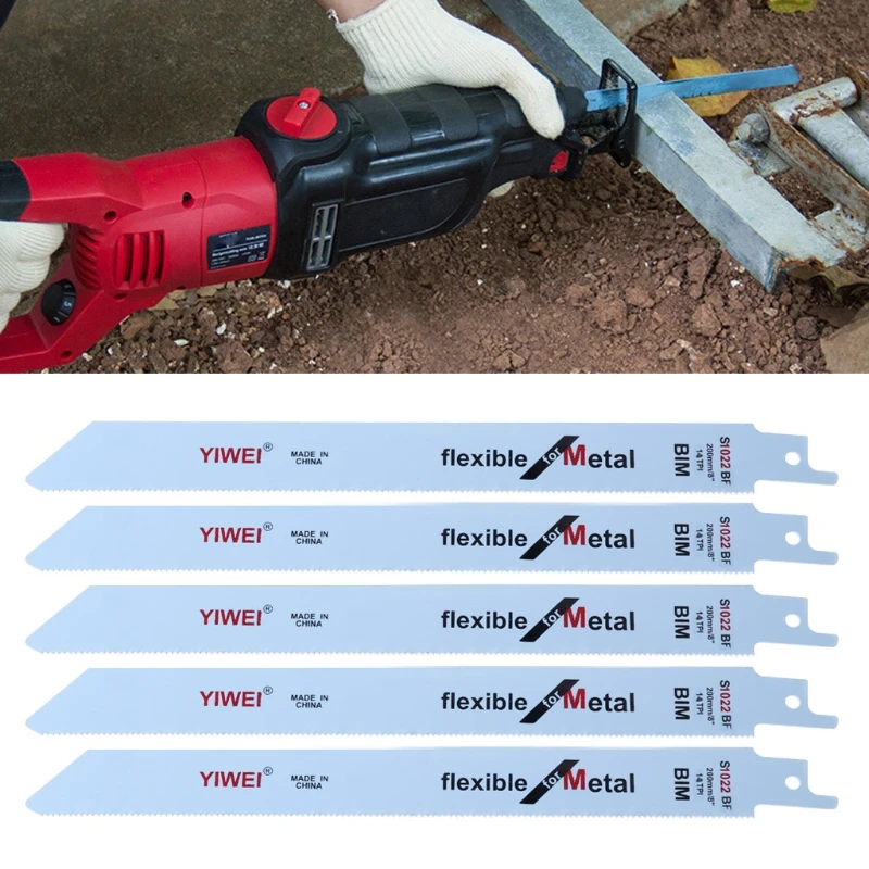 Набор лезвий для сабельной пилы S1022BF BIM, 202 мм, 8 Дюймов, 5 шт. Набор лезвий для сабельной пилы S1022BF BIM, 202 мм, 8 Дюймов, 5 шт.
