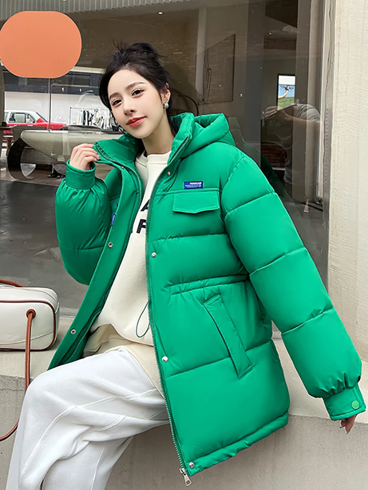 2023 New Winter Women Oversized Parkas Jackets Casual Thick Warm Hooded Pattern Coat Female Winter Outwear Sports Jacket parkas