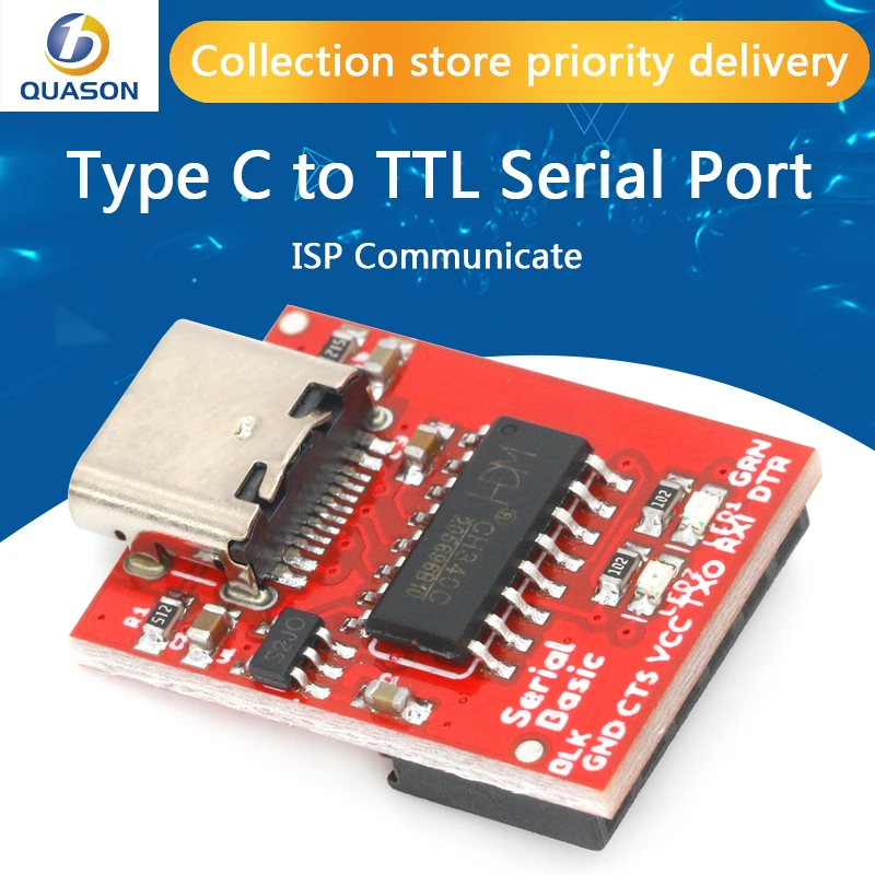 Type C to TTL Serial Port CH340C Module CH340 USB Bus Conversion Chip ISP Communicate Connector for STM32 Serial Port Download
