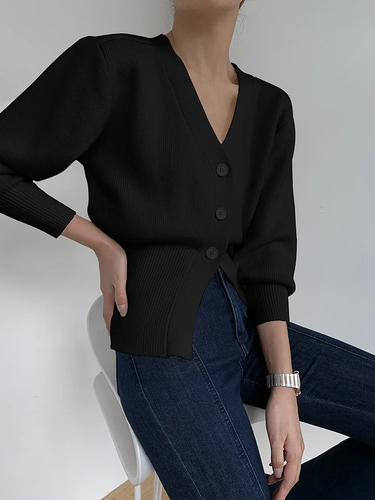 Куртка-свитер с V-образным вырезом женский внутренний слой мягкий и свободный