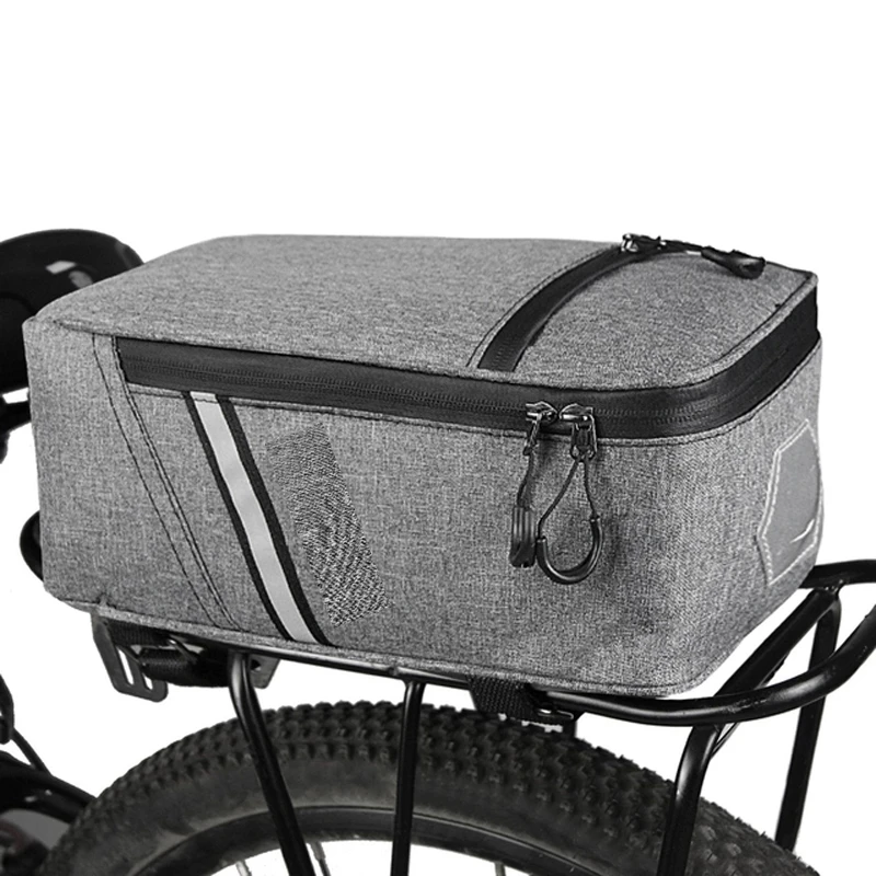 

5L Bike Rear Rack Bag Water-resistant Reflective Bar Design MTB Tail Bag Cycling Panniers Trunk Bag Bike Ebike Rear Seat Pannier