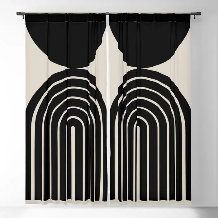 

Mid Century Modern Abstract Art Blackout Curtains 3D Print Window Curtains for Bedroom Living Room Decor Window Treatments