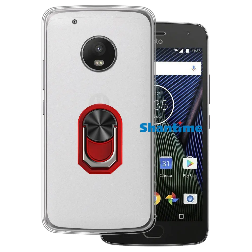 Роскошный противоударный чехол с кольцом-держателем для Motorola Moto G5 Plus мягкий