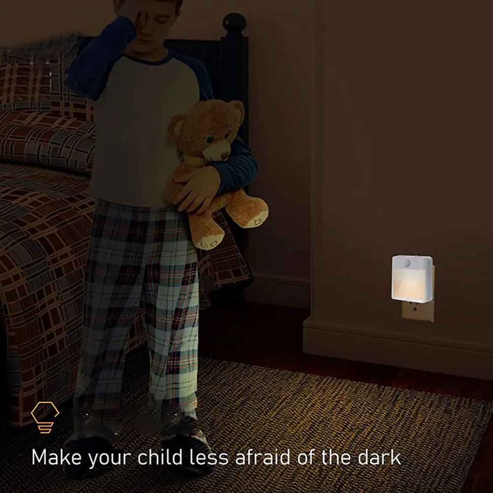 2 шт. ночник теплый белый автоматический датчик настенная вилка для спальни с