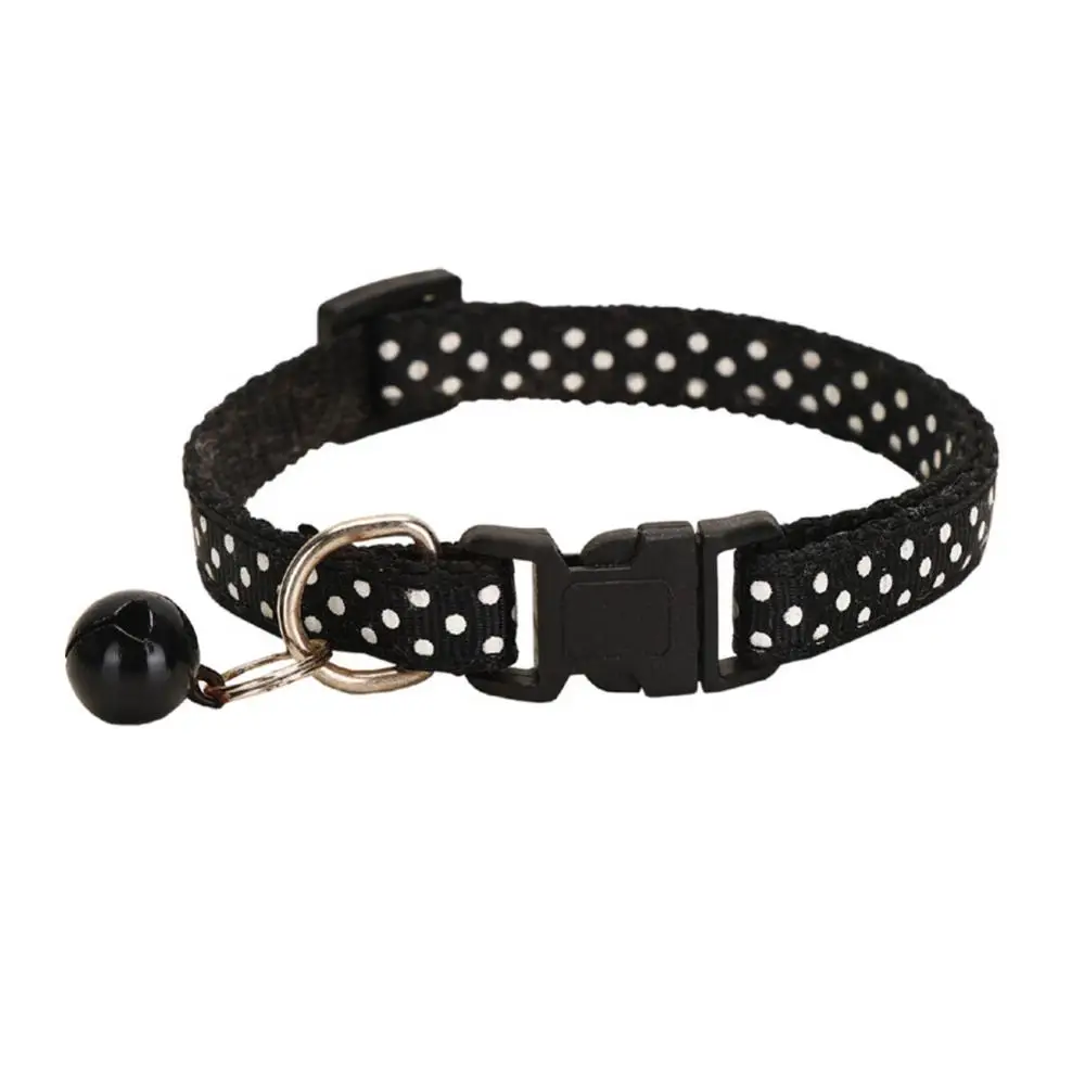 

Pet Collar With Bell Cute Wave Point Dog Puppy Cat Collar Product Round Point Kitten Collar Adjustable Safety Bell Ring Necklace