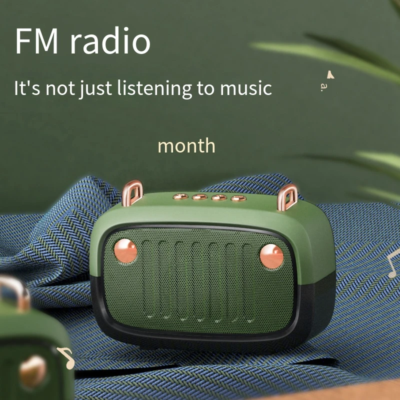 

Retro Bluetooth V5.0 Speaker Hifi Stereo Portable Wireless Vintage Speaker Plastic 3W Support USB/TF/AUX Music Player