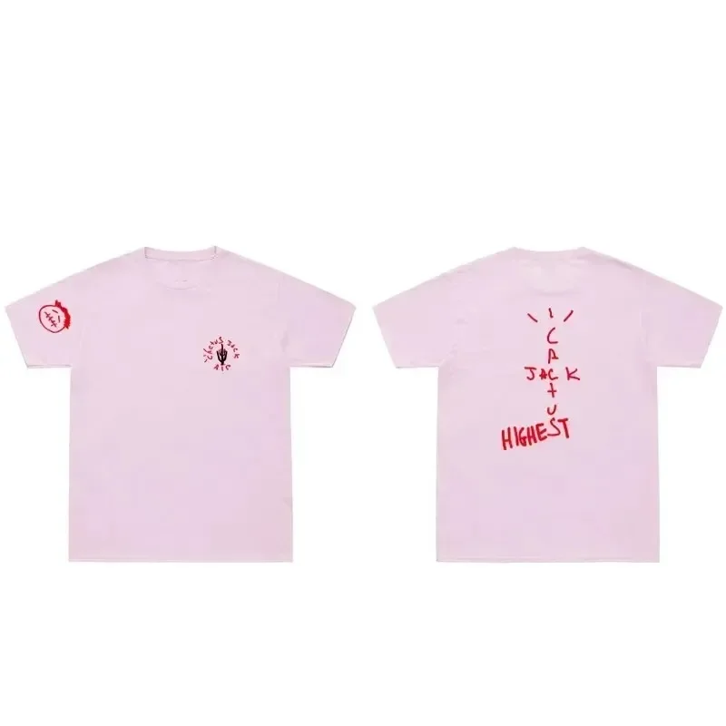 Хлопковая Брендовая Футболка С Принтом Кактуса Джека Уличная Одежда