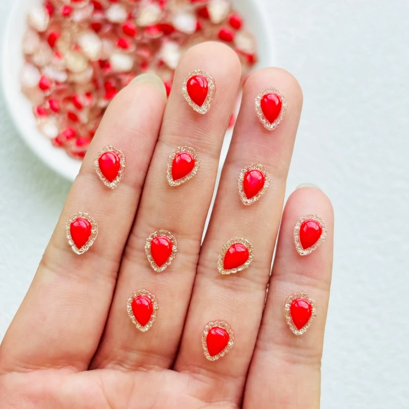 100 шт. новые кавайные Мультяшные эллиптические капли воды полимерные фигурки с