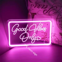 3d engraving good vibes only neon sign custom personalized neon light night light wall decor table lamp room decoration bedroom